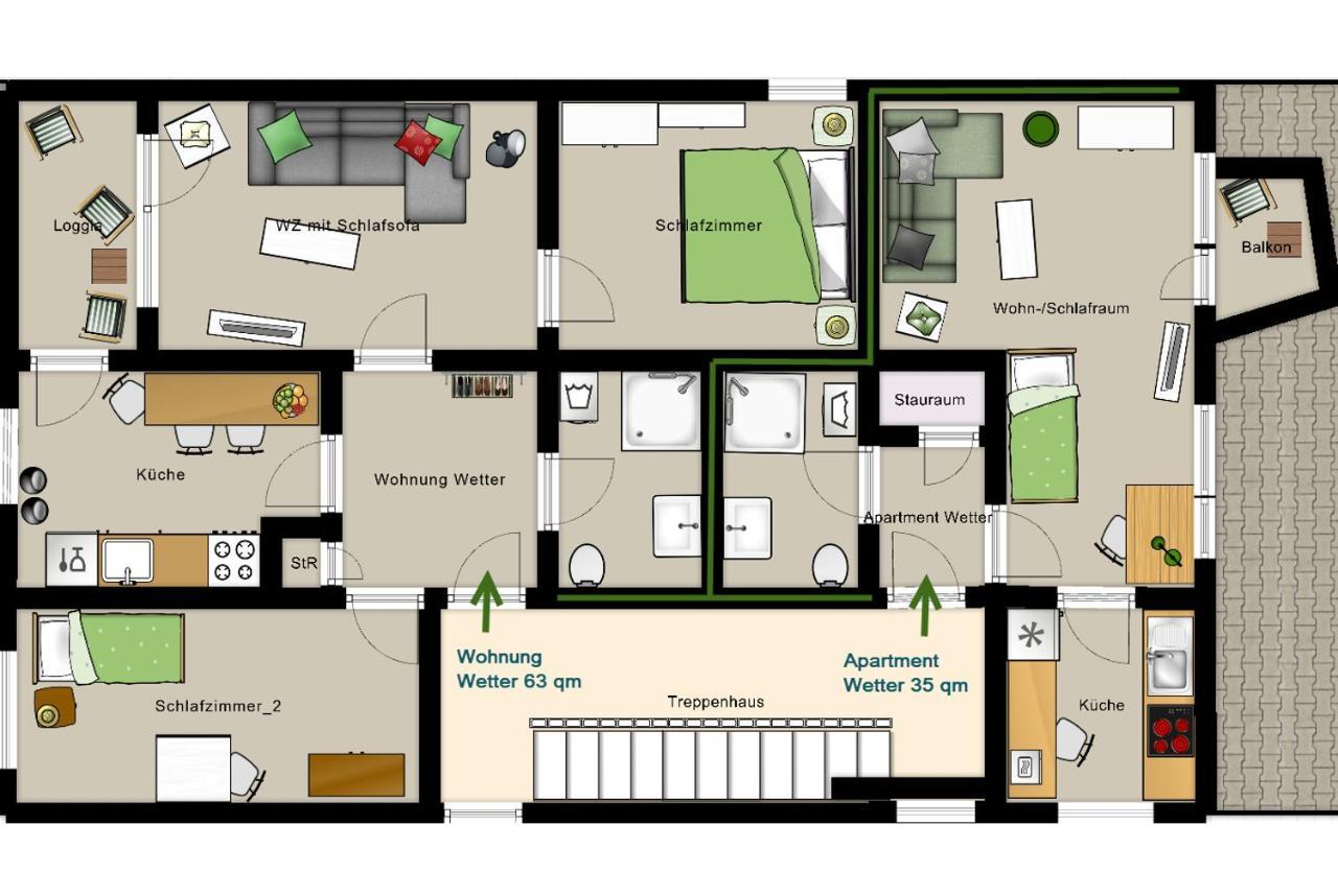 Haus Homann-Schneider, Wohnung Wetter Wetter  Eksteriør billede